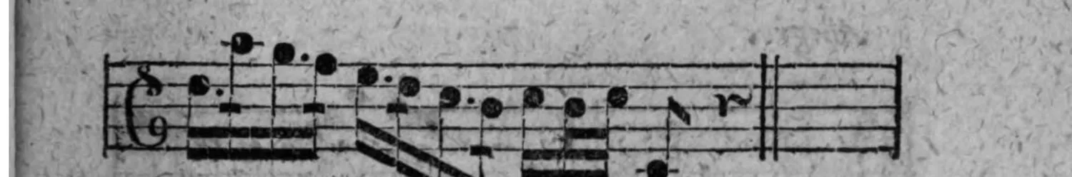 Notenbeyspiel: fig. 1, zweytes (abschließendes) System mit Doppelstrich