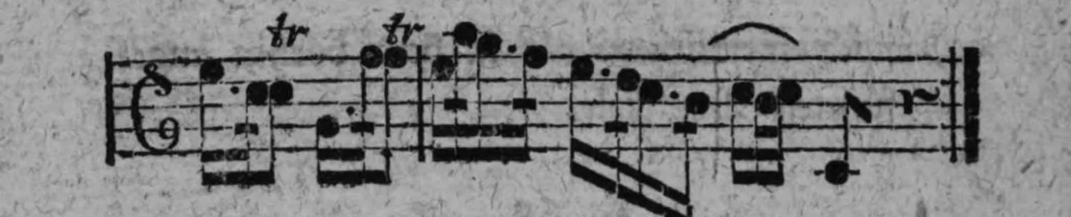 Notenbeyspiel: fig. 2, drittes (abschließendes) System, mit Doppelstrich