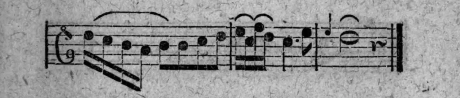 Notenbeyspiel: fig. 2, zweytes (abschließendes) System, mit Doppelstrich