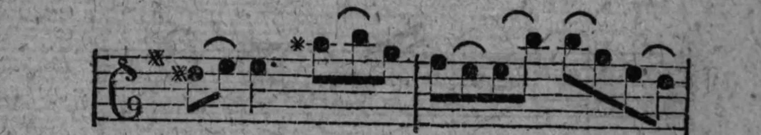 Notenbeyspiel: fig. 3, drittes System, mit sternartigen Zeichen