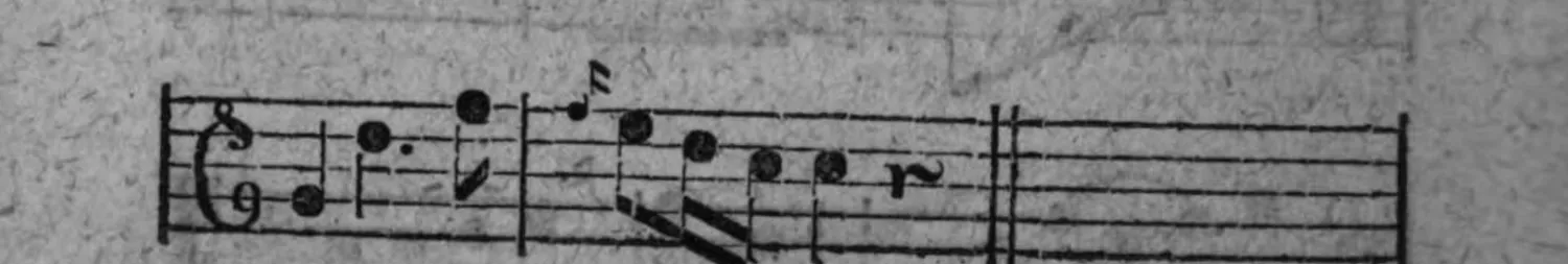 Notenbeyspiel: fig. 6, sechstes (abschließendes) System, mit Doppelstrich