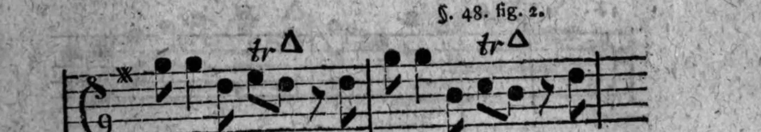 Notenbeyspiel: viertes System, mit sternartigem Zeichen, zwey »tr«-Dreieckszeichen-Kombinationen und der Bezeichnung »§. 48. fig. 2.«