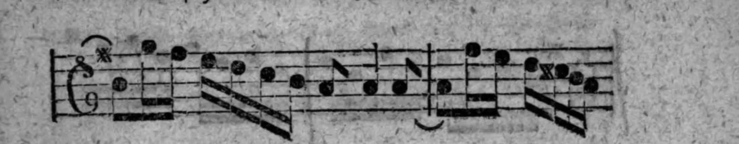 Notenbeyspiel: zwölftes (abschließendes) System der §.-65-Erweiterung, mit sternartigem Zeichen