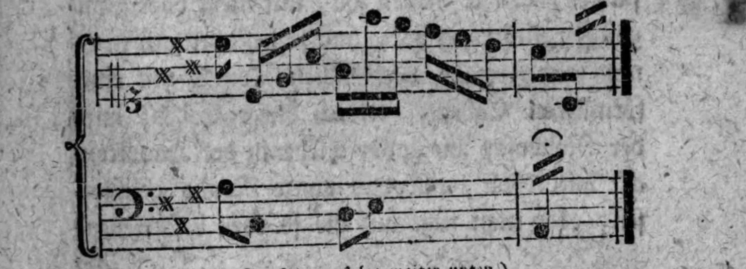 Notenbeyspiel: Liedbeispiel zum Rondo, Fortsetzung, System 2, endet mit Doppelstrich