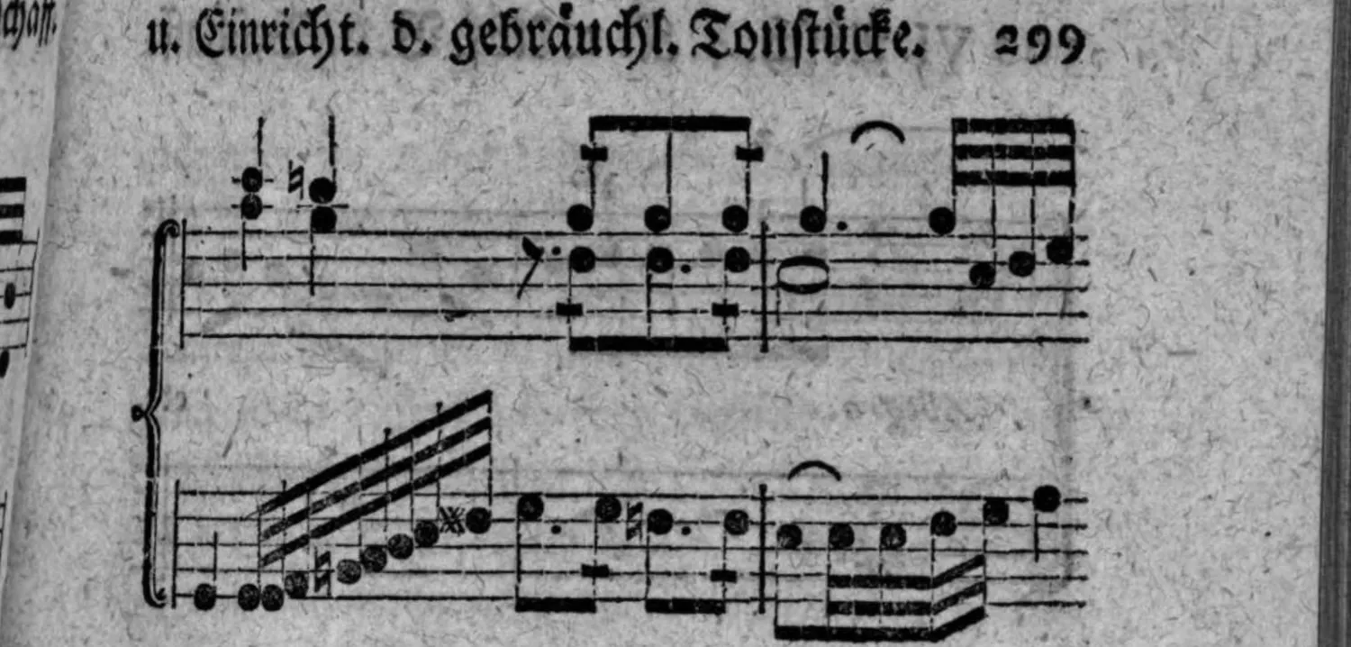 Notenbeyspiel: Fortsetzung; zwey Systeme