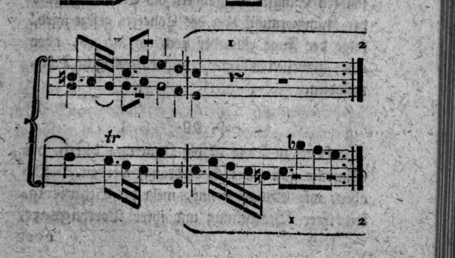 Notenbeyspiel: Schluß, mit Trillern (»tr«) und Voltenklammern »1.« / »2.«, endet mit Doppelstrich