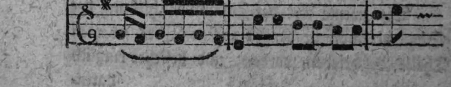Notenbeyspiel: Solostimme (Tenorschlüssel), durchnumerierte Tacte 1–2 eines längeren Beyspiels zur Tactverdoppelung bey der Zusammenschiebung zweyer Säze