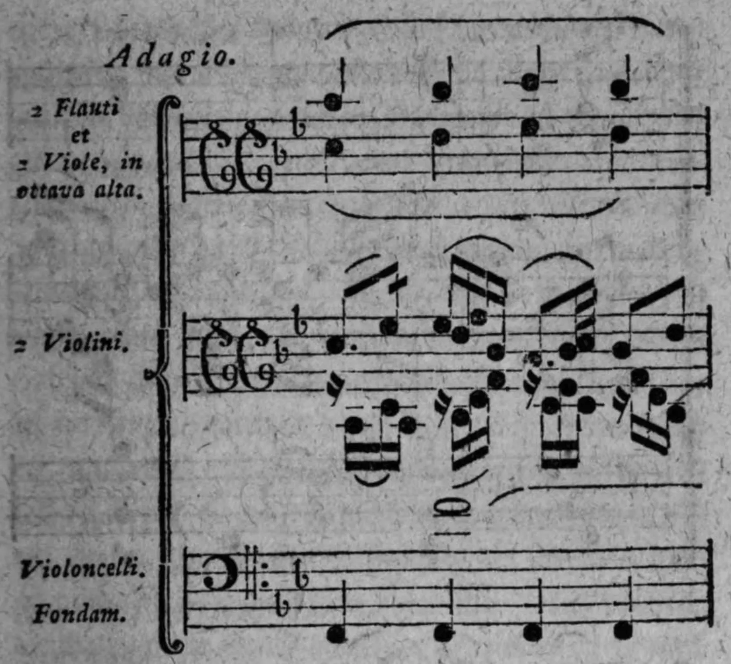 Notenbeyspiel: Adagio aus einer Arie, System 1