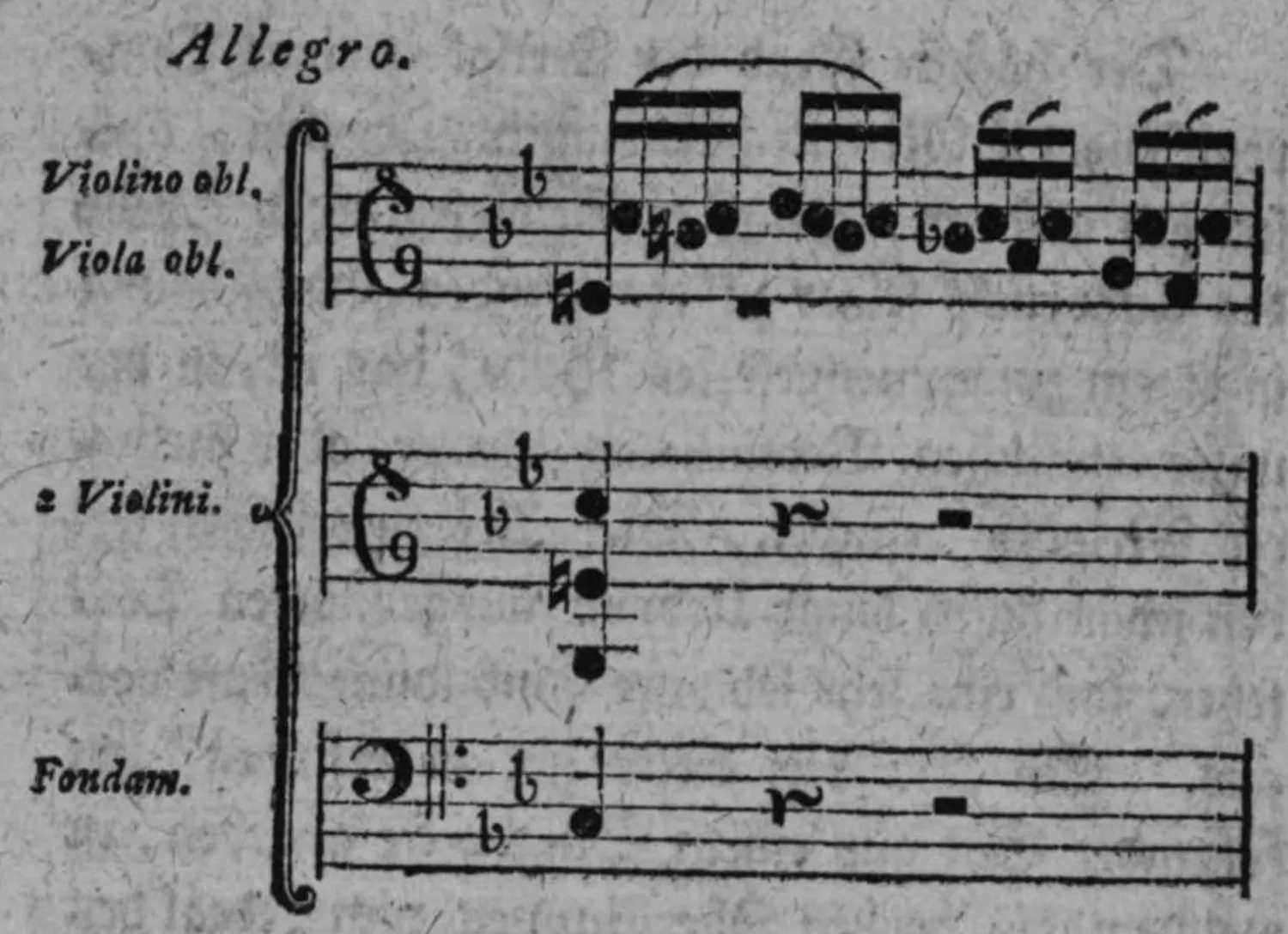 Notenbeyspiel: Allegro aus einem Singduett, System 1
