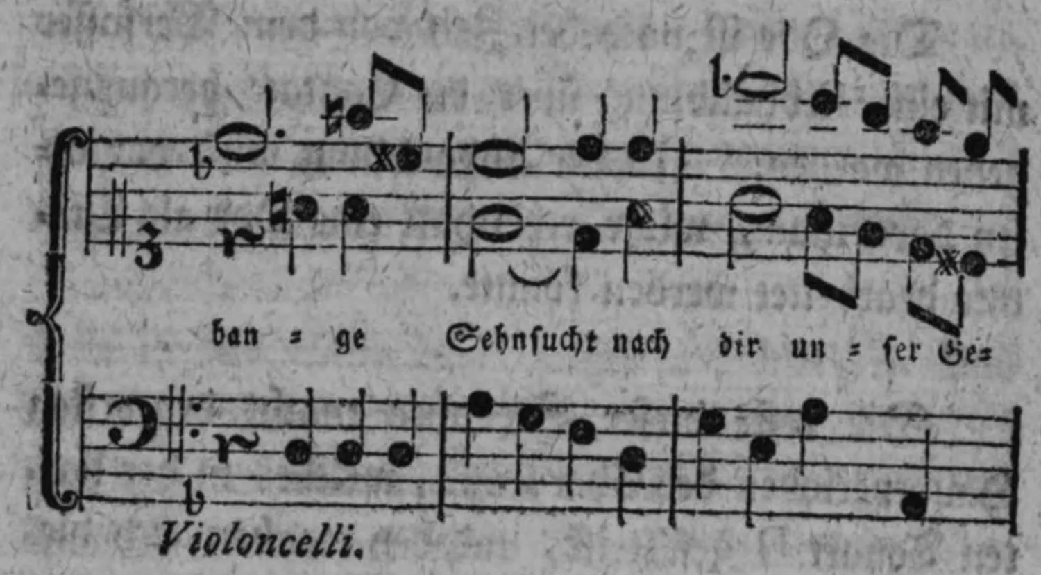 Notenbeyspiel: Die bange Sehnsucht, System 2