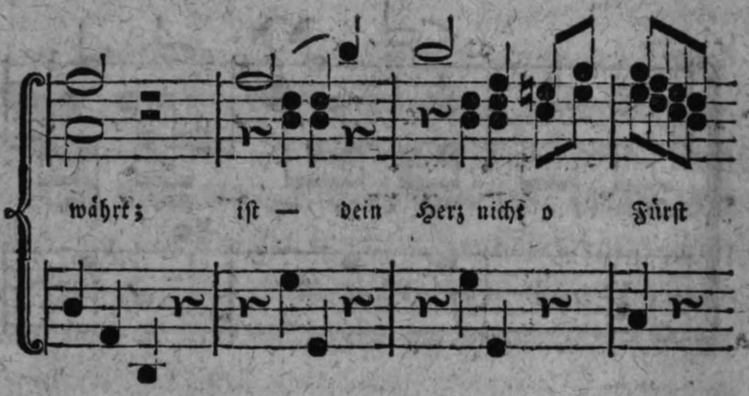 Notenbeyspiel: ist dein Herz nicht o Fürst, System 6
