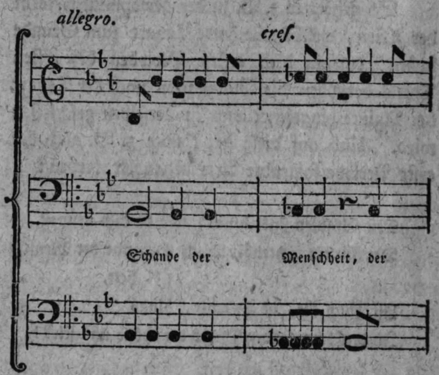 Notenbeyspiel: allegro, Schande der Menschheit, System 1