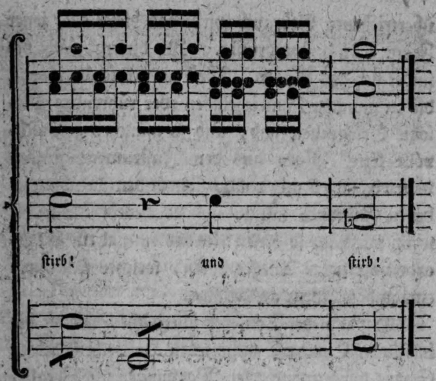 Notenbeyspiel: und stirb, System 6