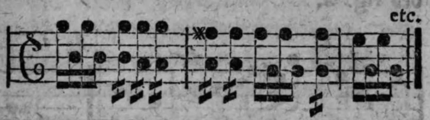 Notenbeyspiel: abwärts gehende große Septime im Instrumentalsatze