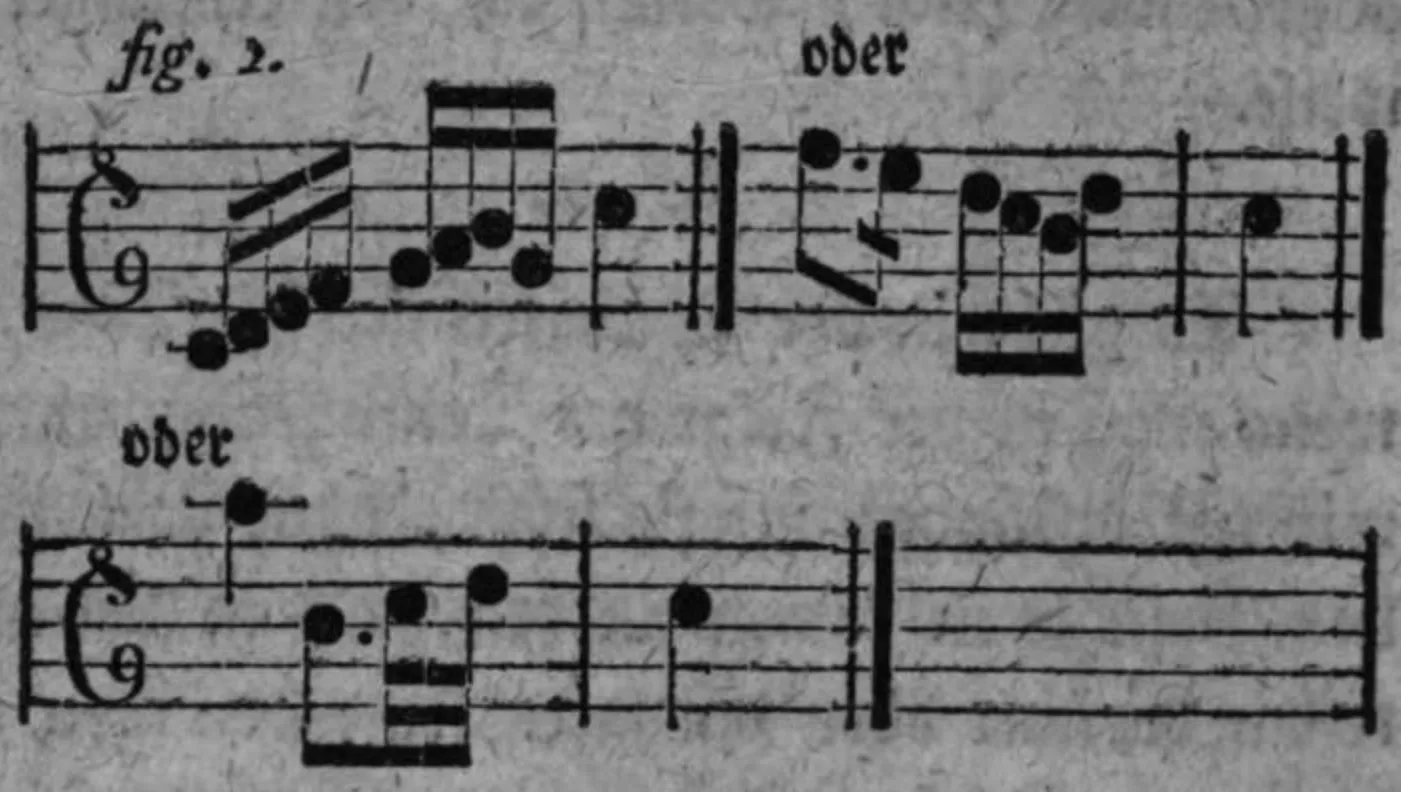 Notenbeyspiel: fig. 2, eingeschobene Terz