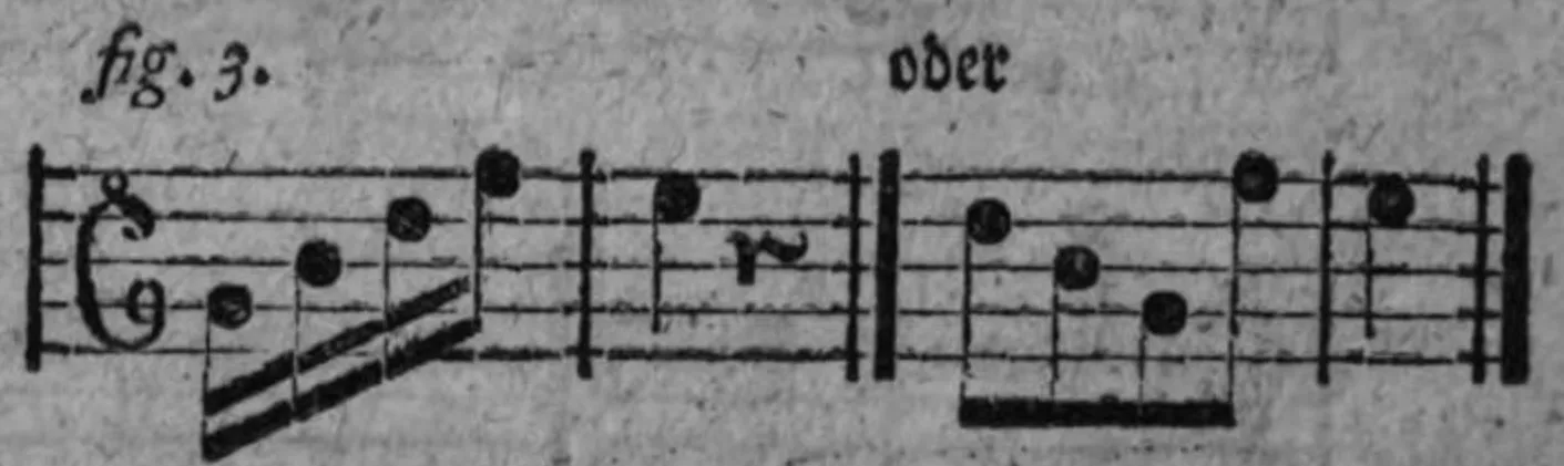 Notenbeyspiel: fig. 3, Fortschreitung der vierten Stufe
