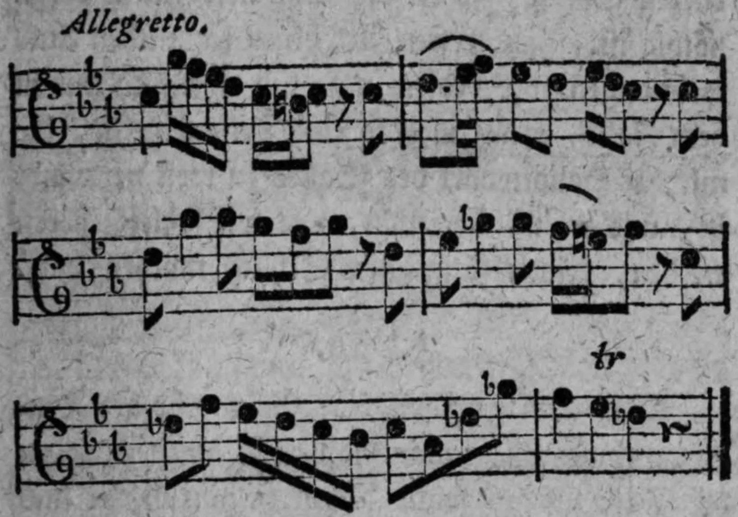 Notenbeyspiel: Allegretto, Ausweichung aus c moll nach des dur