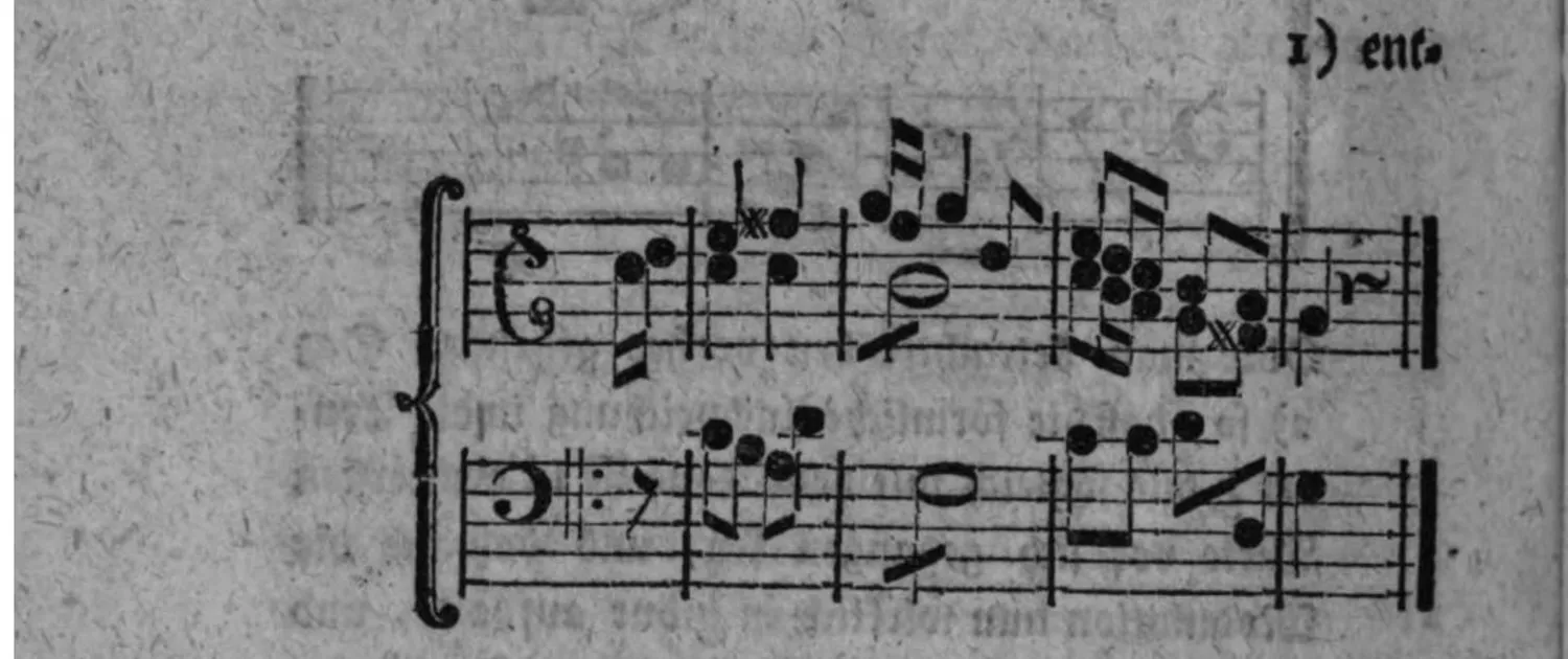 Notenbeyspiel: zweistimmiges Beispiel (Violin- und Baßschlüssel) zu §. 31, Illustration der ersten Art des Ueberganges (ohne weiteres Hülfsmittel als die characteristische Note der neuen Tonart)