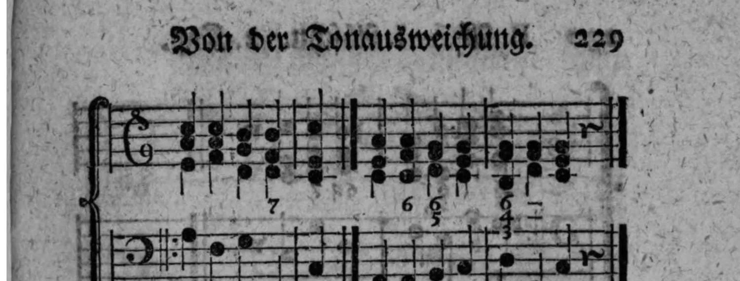 Notenbeyspiel: Fortsetzung des Schweizer-Beispiels (mit Generalbaßbezifferung)