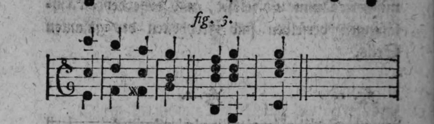 Notenbeyspiel: einteiliges Notenbeyspiel im Violin- und Baßschlüssel