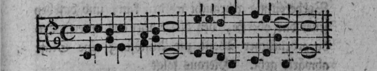 Notenbeyspiel: zweistimmiger Satz (Alt-/Tenorschlüssel) in der harten Tonart c, Grundstimme unter dem festen Gesang nach der »zweyten Setzart« (mit Sexten- und Sextquartenaccorden)