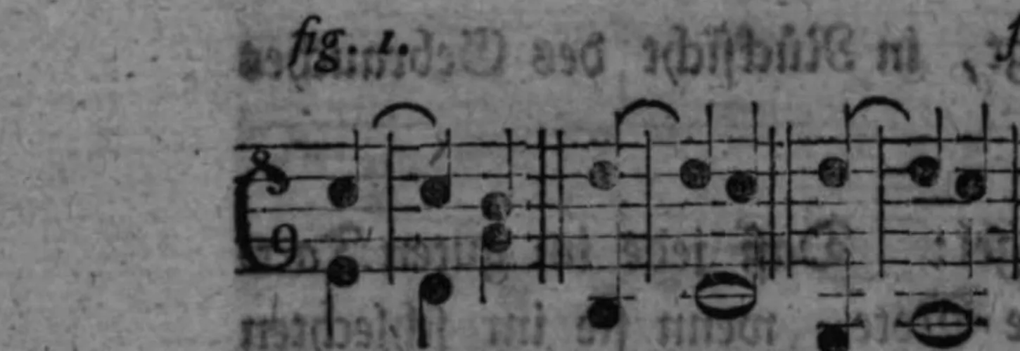Notenbeyspiel: zweistimmiger Satz (Alt-/Tenorschlüssel) zu fig. 1, die Hauptregel illustrierend