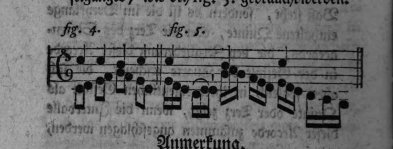 Notenbeyspiel: zweistimmiger Satz (Alt-/Tenorschlüssel), fig. 4 und fig. 5, Durchgang bzw. Wechselgang illustrierend