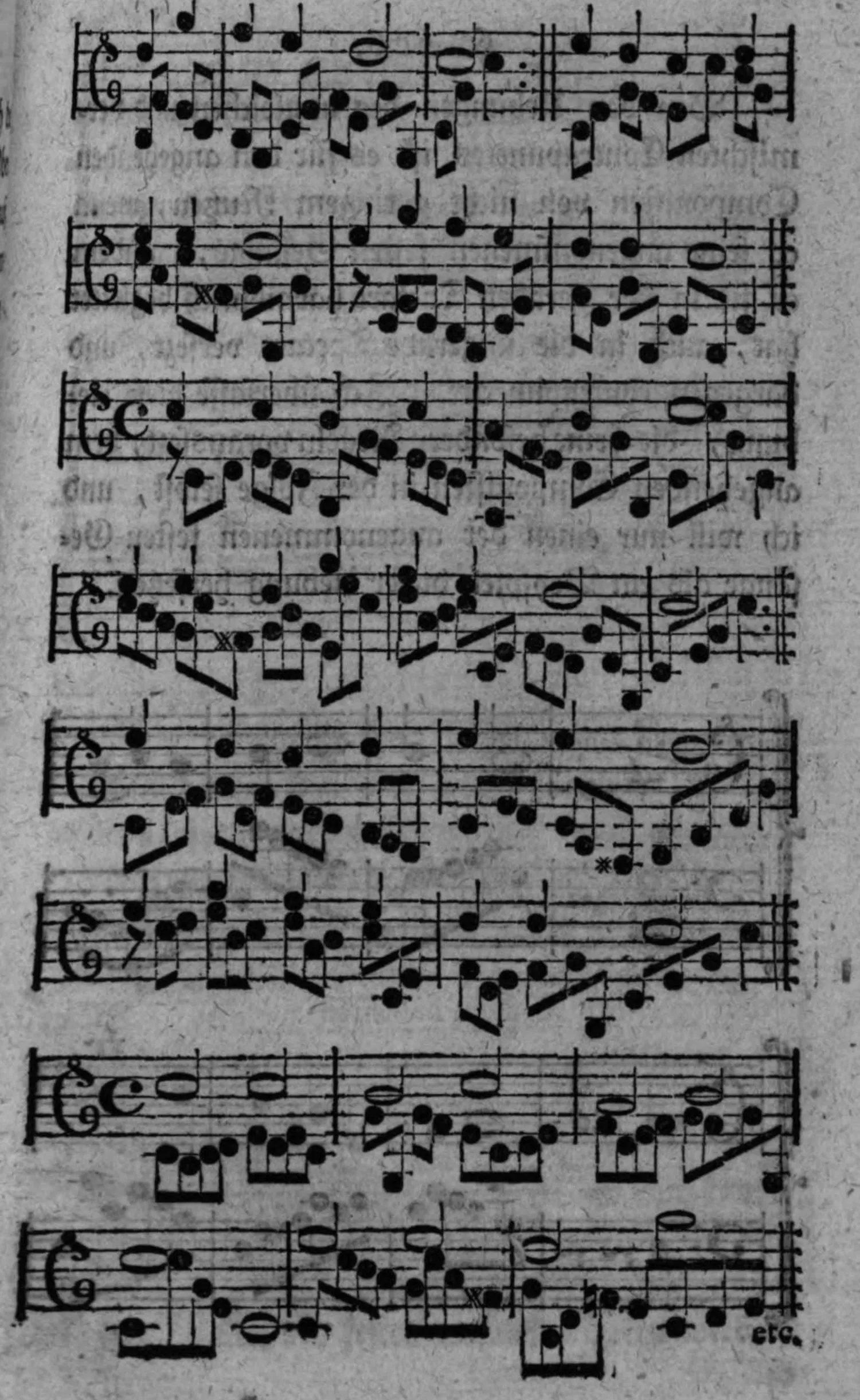 Notenbeyspiel: mehrsystemiger zweistimmiger Satz (Alt-/Tenorschlüssel) <span class=