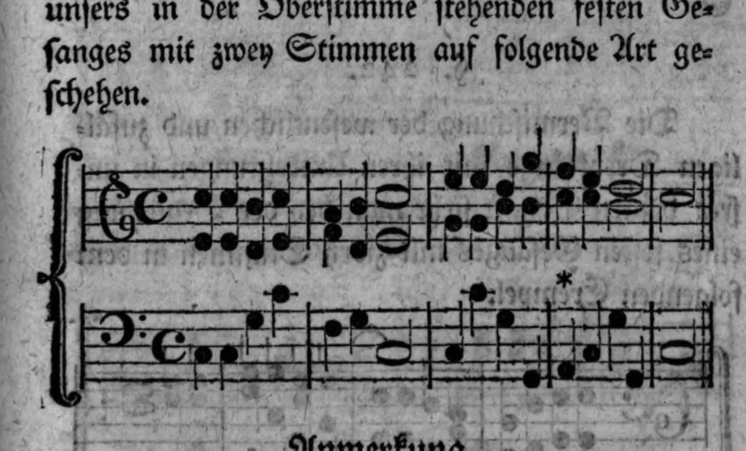 Notenbeyspiel: dreystimmiger Satz (Sopran-/Alt-/Baßschlüssel)
