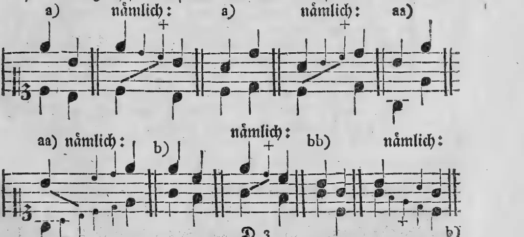 Notenbeyspiel: a) nämlich: a) nämlich: aa) / aa) nämlich: b) nämlich: bb) nämlich: – Beispielpaare (Original- und vereinfachte